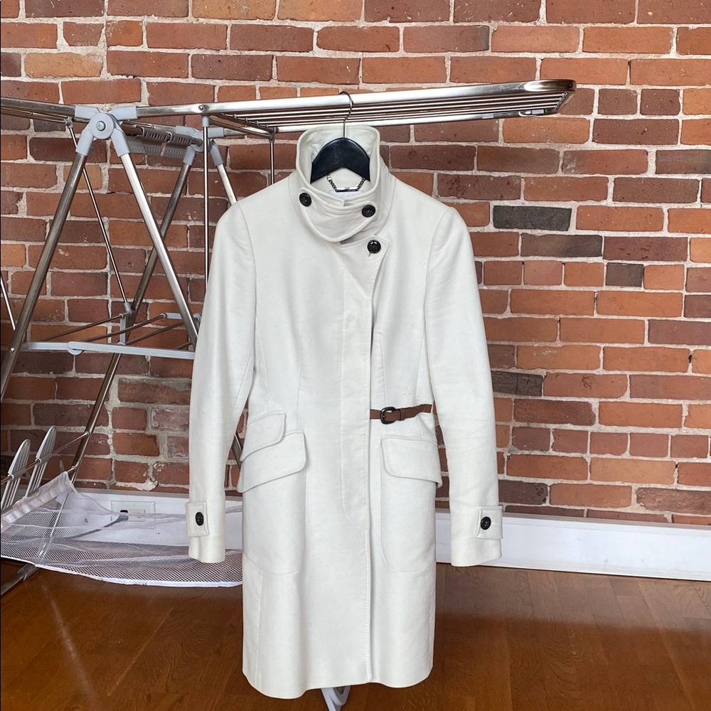 Karen Millen Off-White Coat with Button Details